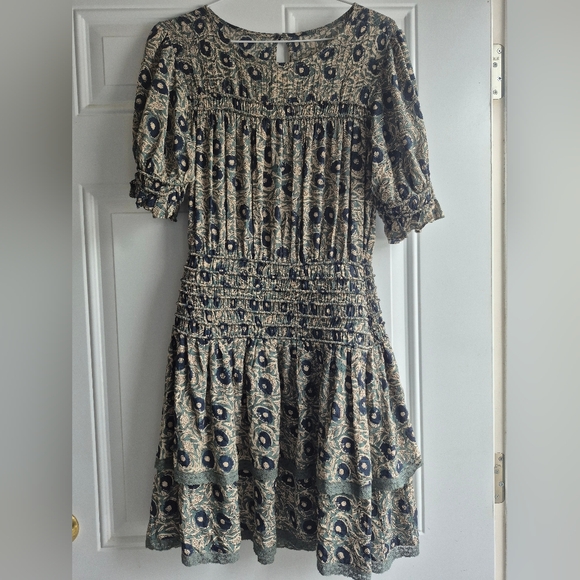 Sea Dresses & Skirts - Sea New York Lucia Smocked Mini Dress - Clover Multi Green/Black Floral Print